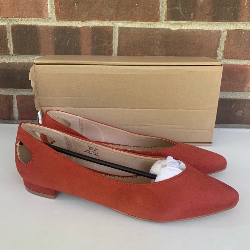 Journee Collection Womens Devon Rust  Pointed Toe Slip On Flats US 8.5 M NEW